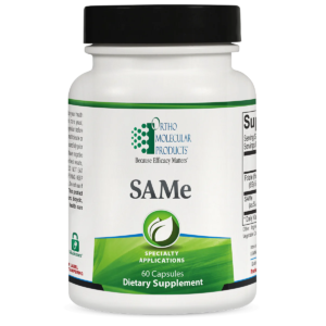 SAMeAs a donator of methyl groups, SAMe supports glutathione production, liver health, musculoskeletal and joint comfort, and a positive mood.